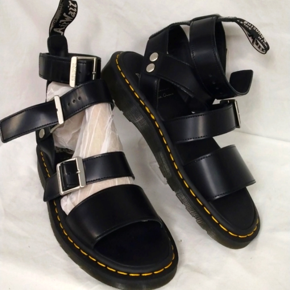 Dr Martens x Rick Owens Gryphon Strap Airwair Black Sandals women’s sz 9 NWOB - Picture 4 of 15